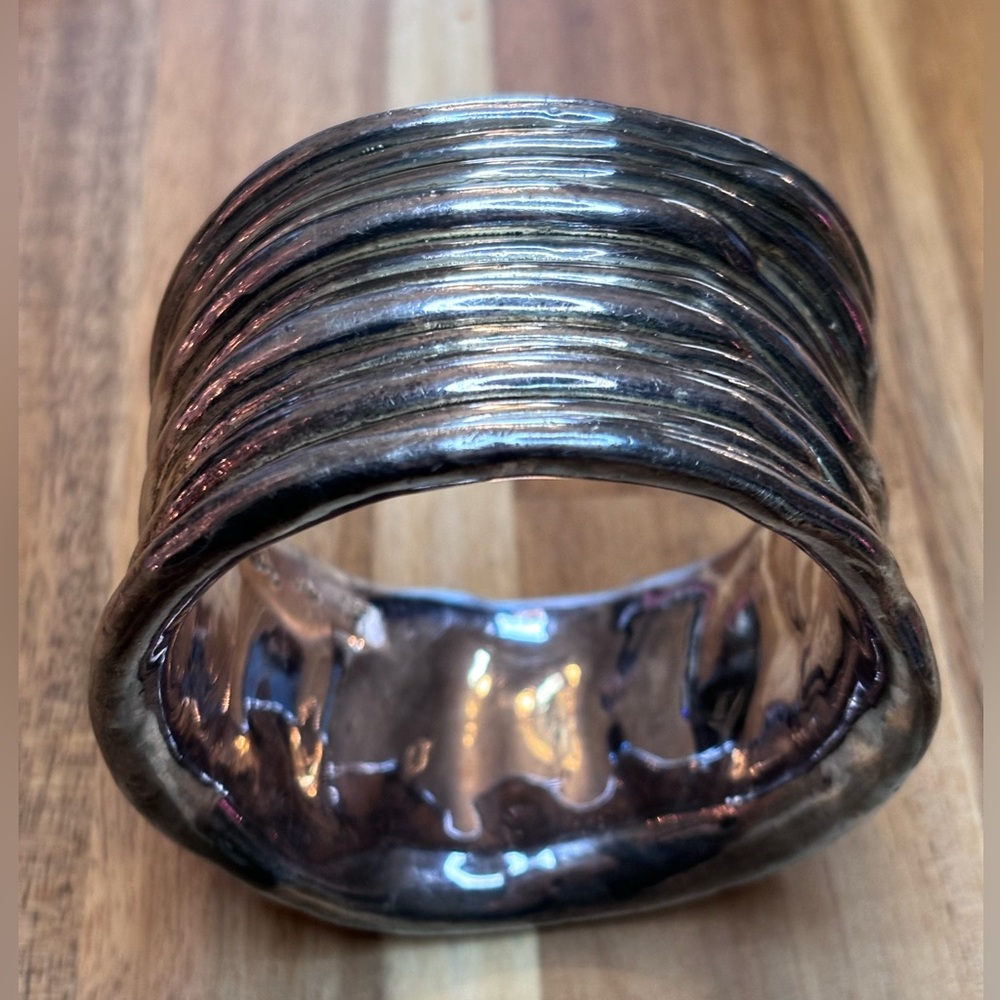 Chunky Sterling Silver Textured Women's Bracelet